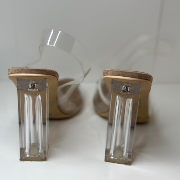 Cape Robbin, clear slingback, peep toe clear heeled sandal. Size 7. - Picture 3 of 3